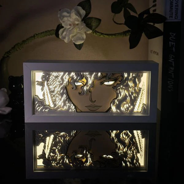 Berserk Griffith Anime Light Box by Myanimelightbox ، متوهج في غرفة مظلمة ، إضاءة مثيرة