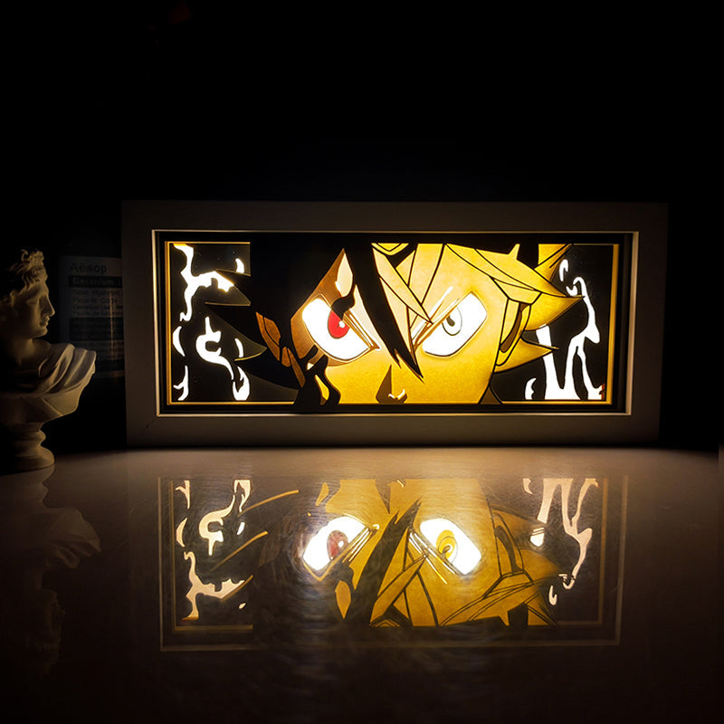 Black Clover Asta anti Magic Anime Box by Myanimelightbox ، متوهج في غرفة مظلمة ، إضاءة مثيرة