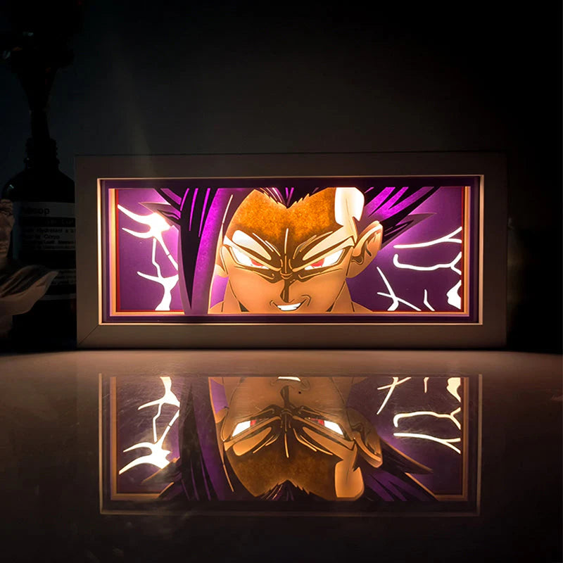Dragon Ball Z Gohan beast anime light box by MyAnimeLightbox, glowing in dark room, dramatic lighting