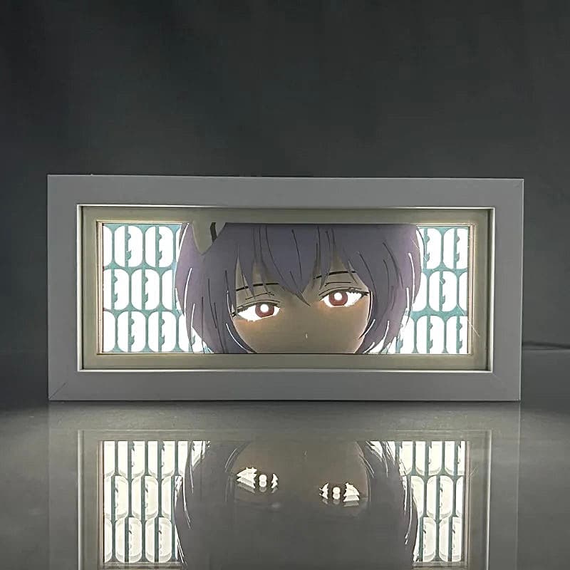 Evangelion Rei Ayanami anime light box by MyAnimeLightbox, turned on with ambient room light