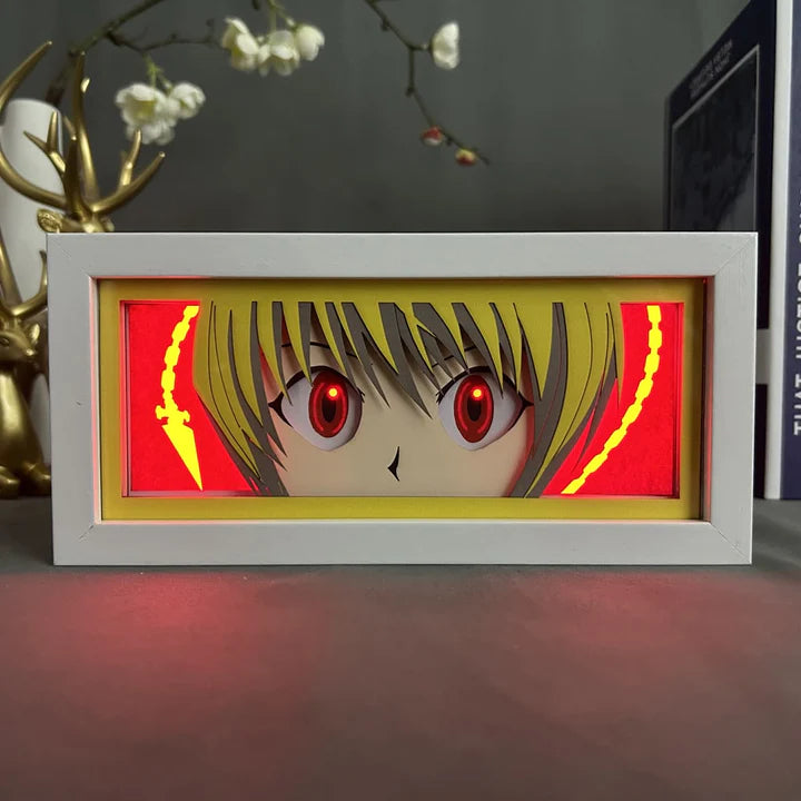 Hunter x Hunter Kurapika anime light box by MyAnimeLightbox, turned on with ambient room light