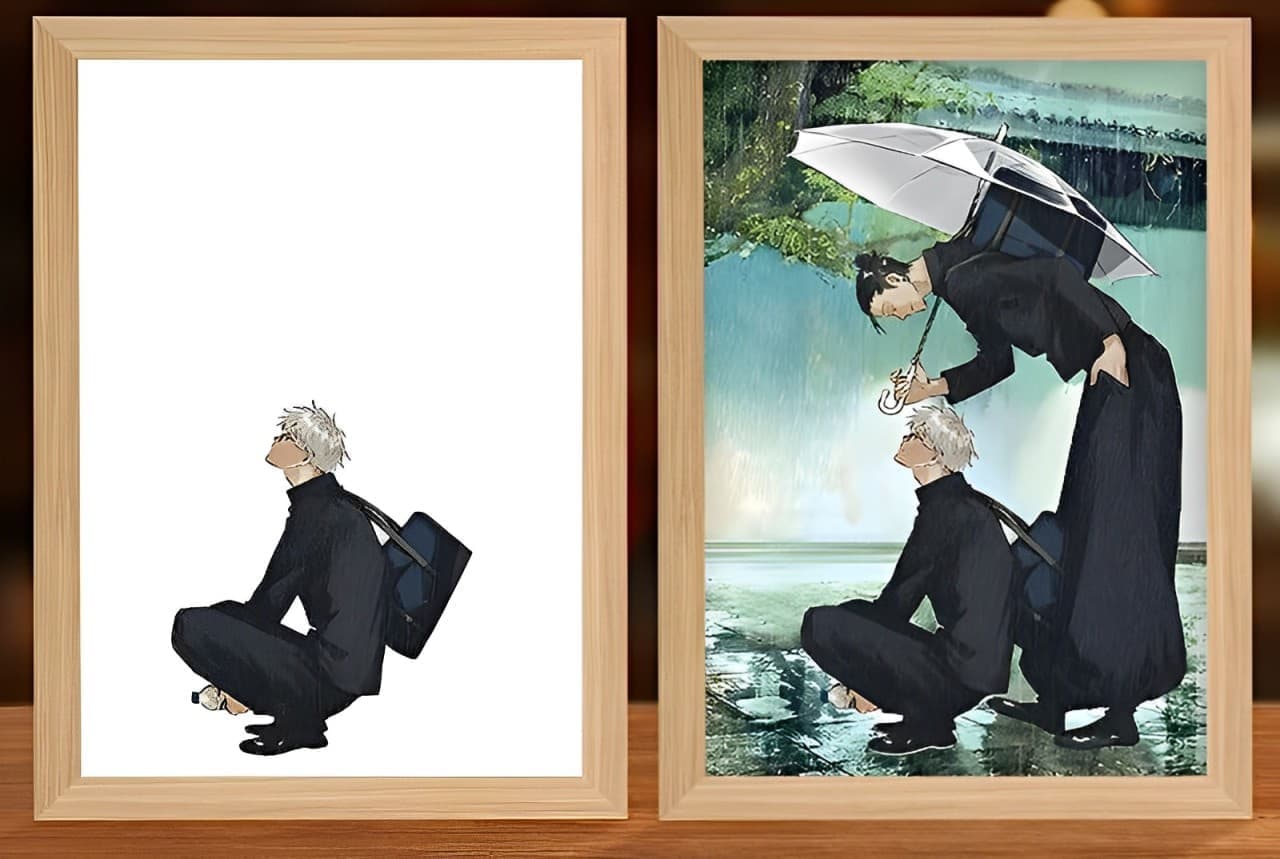 Jujutsu Kaisen Gojo & Geto Green Light Frame | My Anime Light Box