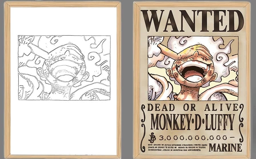 Cadre lumineux pour affiche One Piece Luffy Wanted | Ma boîte à lumière Anime
