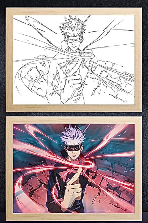 Jujutsu Kaisen Gojo Unlimited Void Anime Light Frame