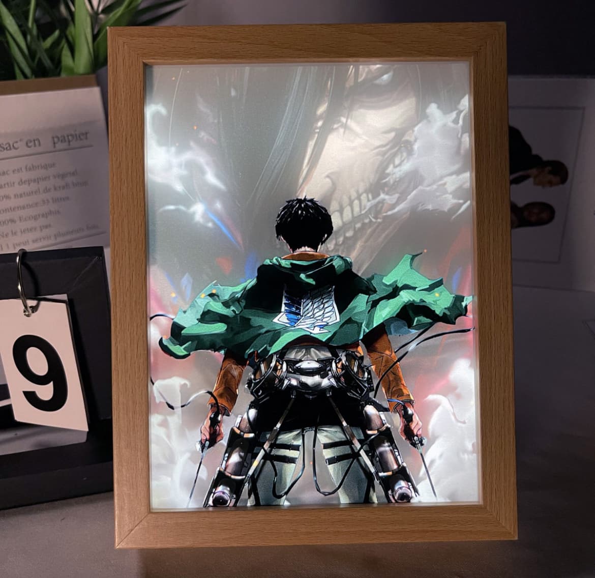 Attack On Titan Eren Giant Form Anime Light Frame