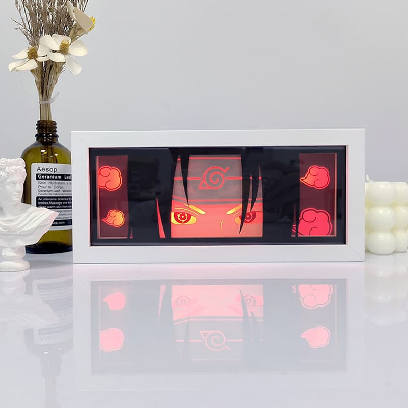 Naruto Itachi Tsukuyomi anime light box by MyAnimeLightbox, turned on with ambient room light