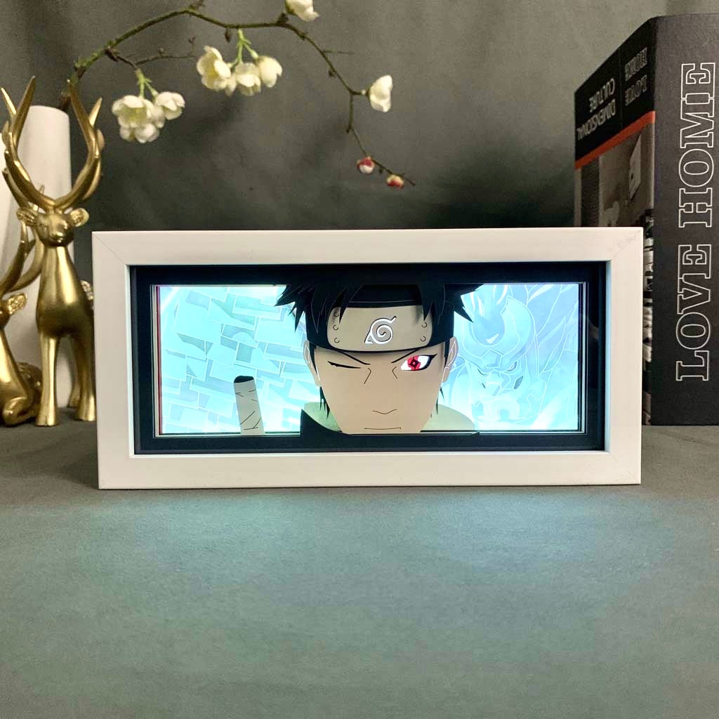 Naruto Uchiha shisui الأنيمي مربع الضوء المتوهجة مع الضوء على ، أضواء الغرفة مرئية ، بواسطة myanimelightbox
