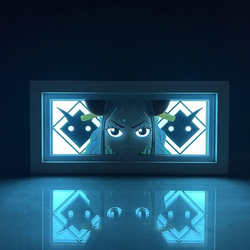 One Piece Yamato Anime Light Box od Myanimelightbox, zářící v temné místnosti, dramatické osvětlení