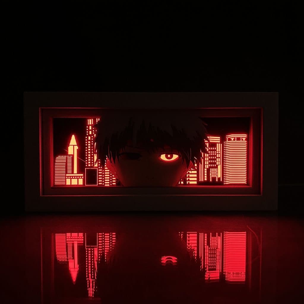Tokyo Ghoul Kaneki Ken Anime Light Box par Myanimelightbox, brillant dans une pièce sombre, un éclairage dramatique