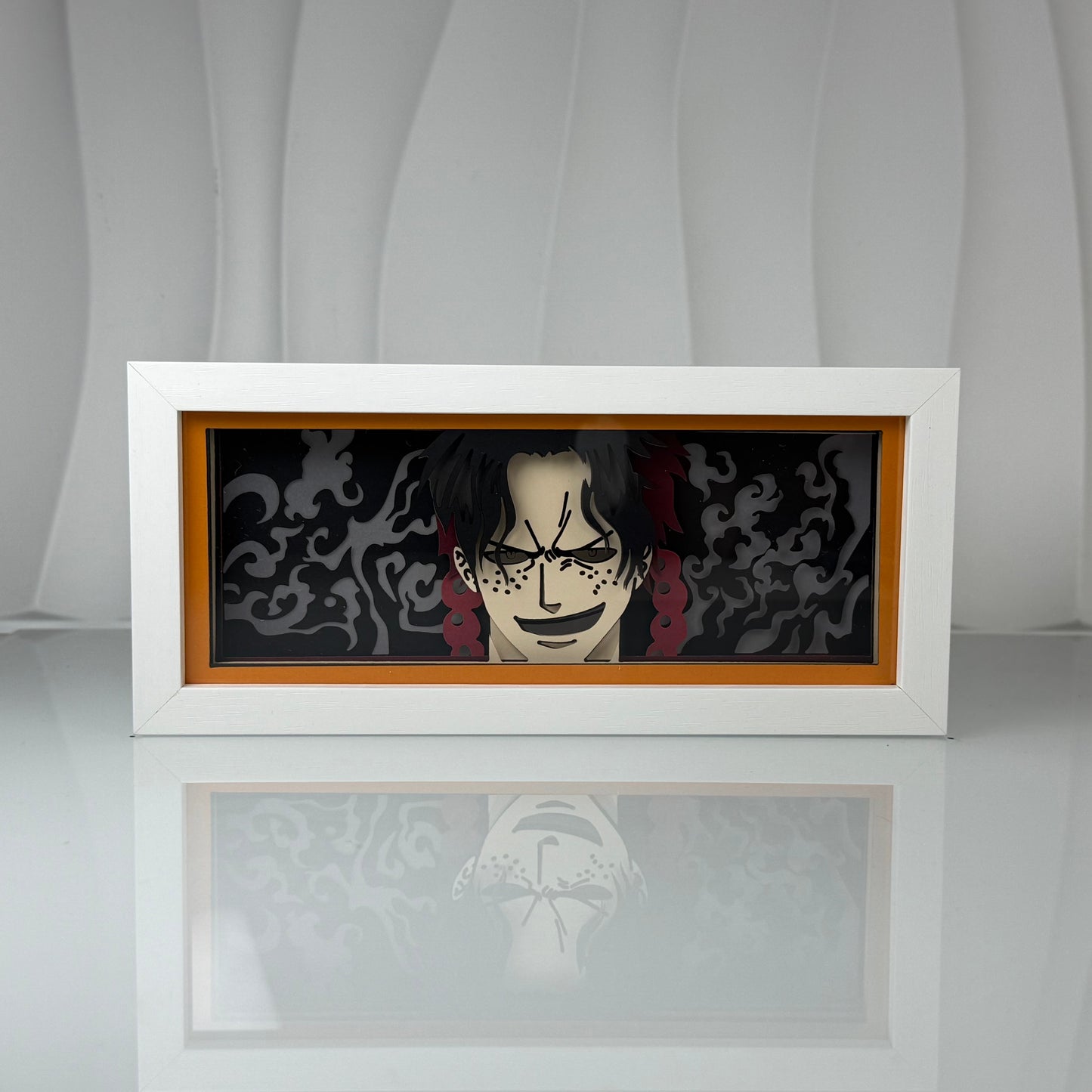 One Piece Portgas D. Ace anime 3D layered LED light box wall art