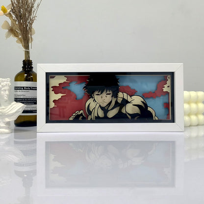 Baki Hanma Anime Light Box by MyanimelightBox, exibir, em quadro branco com fundo decorativo
