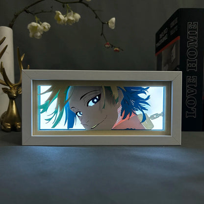 Blue Lock Michael Kaiser Anime Light Box oleh Myanimelightbox, dihidupkan dengan cahaya bilik ambien