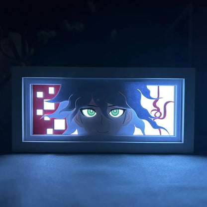 DANGANRONPA NAGITO KOMAEDA Caixa de luz de anime da MyanimelightBox, brilhando em quarto escuro, iluminação dramática
