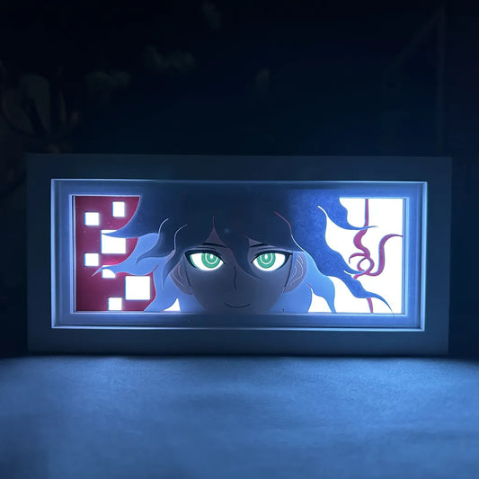 Danganronpa Nagito Komaeda Anime Light Box by Myanimelightbox, bercahaya di bilik gelap, pencahayaan dramatik
