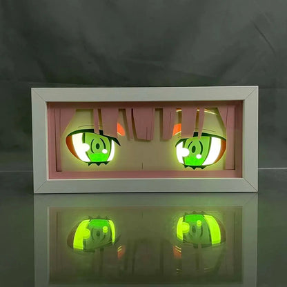 Darling In The Franxx Zero Zero Two Eyes Anime Light Box by Myanimelightbox, dihidupkan dengan cahaya bilik ambien