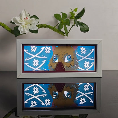 Démon zabiják inosuke anime světelná krabice zářící se světlem, světla pokoje viditelná, myanimelightbox