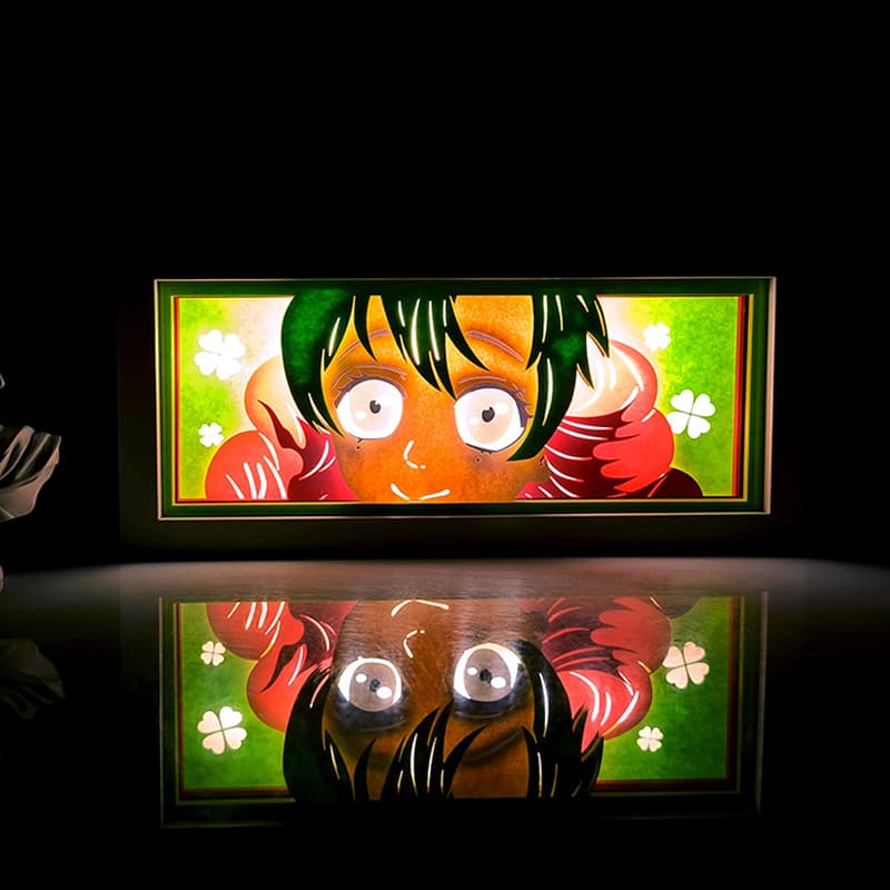 Demon Slayer Kanroji Smile Anime Light Box par Myanimelightbox, brillant dans une pièce sombre, un éclairage dramatique
