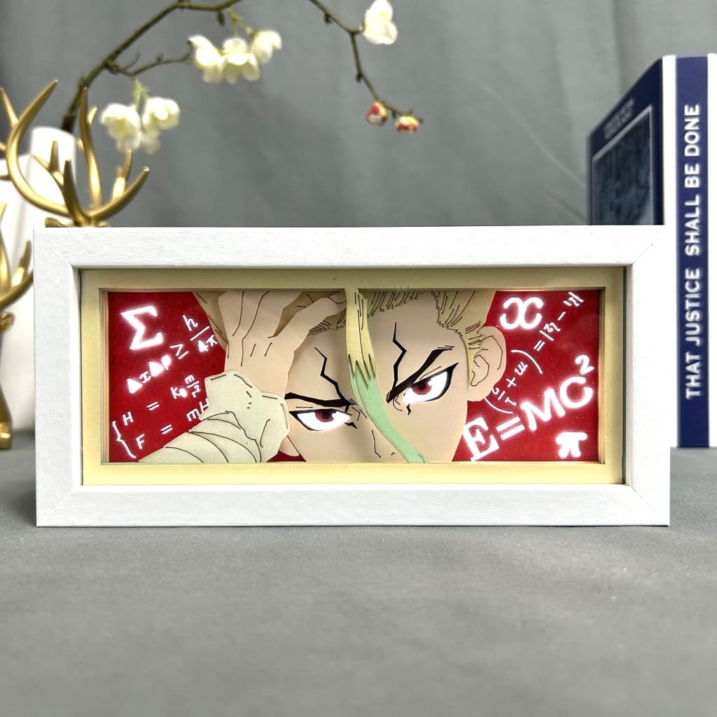 Dr Stone Anime Light Box oleh Myanimelightbox, dihidupkan dengan cahaya bilik ambien
