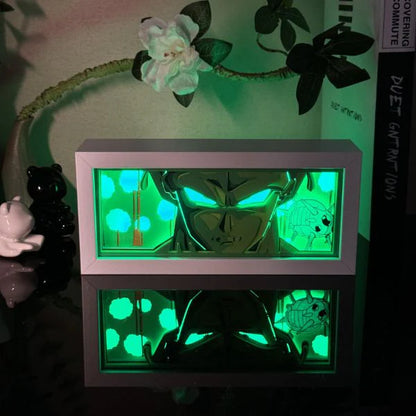 Dragon Ball Piccolo anime light box by MyAnimeLightbox, glowing in dark room, dramatic lighting
