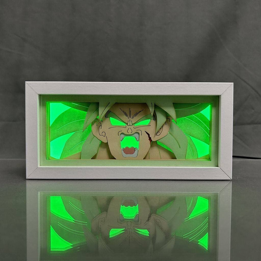 Dragon Ball z Broly Anime Light Box zářící se světlem, světla pokoje viditelná, u Myanimelightbox