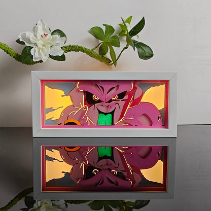 Dragon Ball z Evil Buu Anime Light Box zářící se světlem, světla pokoje viditelná, myanimelightbox