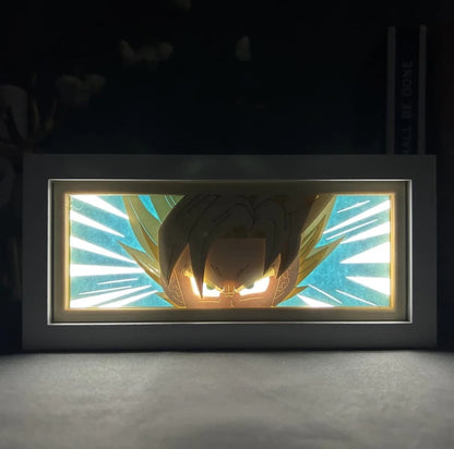 Dragon Ball Z Goku Anime Light Box od Myanimelightbox, zářící v temné místnosti, dramatické osvětlení