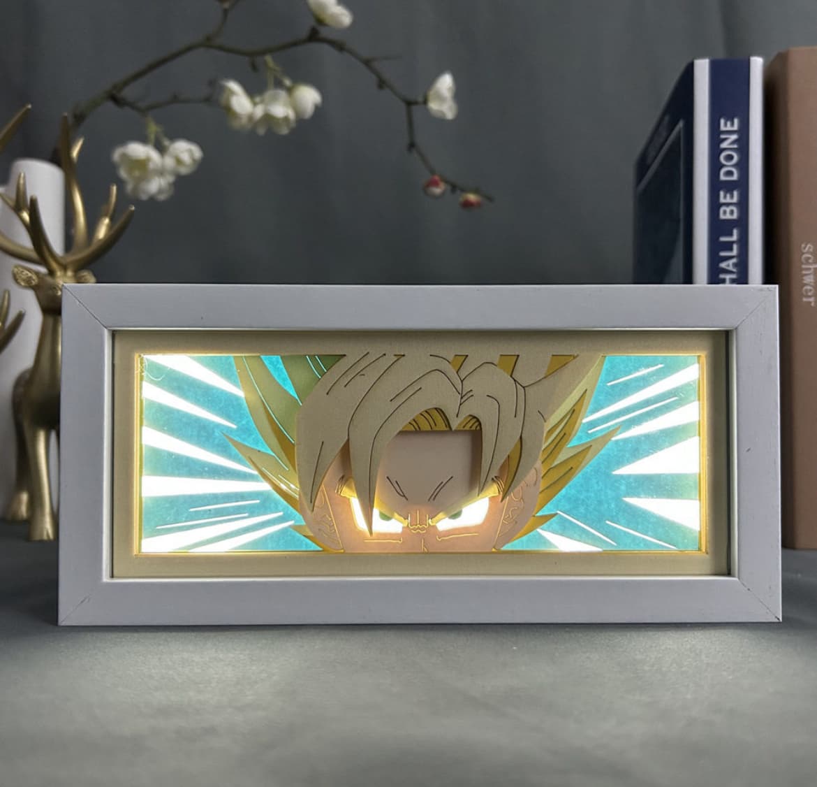 Dragon Ball Z Goku Anime Light Box od Myanimelightbox, zapnutý s lehkým okolním pokojem