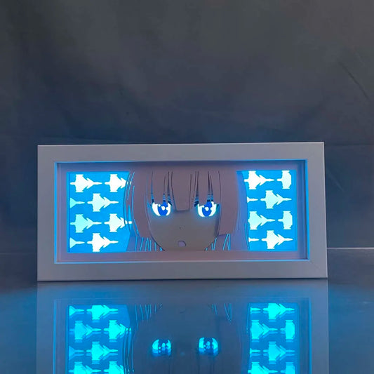 Girly Air Force Gripen Anime Light Box Lit Up in Dark Room, Glowing effect by MyAnimelightBox