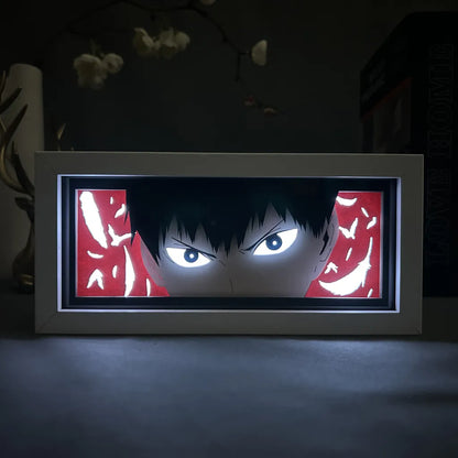 Haikyuu Kageyama Tobio Anime Light Box od Myanimelightbox, zářící v temné místnosti, dramatické osvětlení
