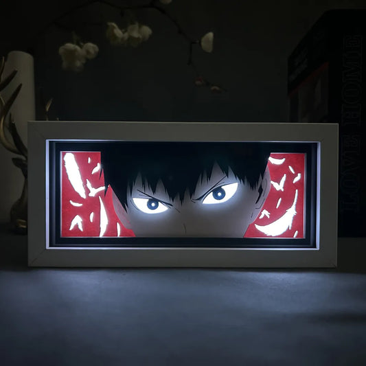 Haikyuu Kageyama Tobio Anime Light Box oleh Myanimelightbox, bercahaya di bilik gelap, pencahayaan dramatik
