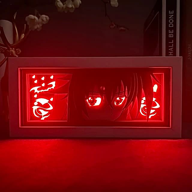 Kotak cahaya anime dxd sekolah menengah menyala di bilik gelap, kesan bercahaya oleh myanimelightbox
