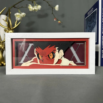 Hunter x Hunter Gon Darkness Anime Light Box par Myanimelightbox, afficher, en cadre blanc avec fond décoratif