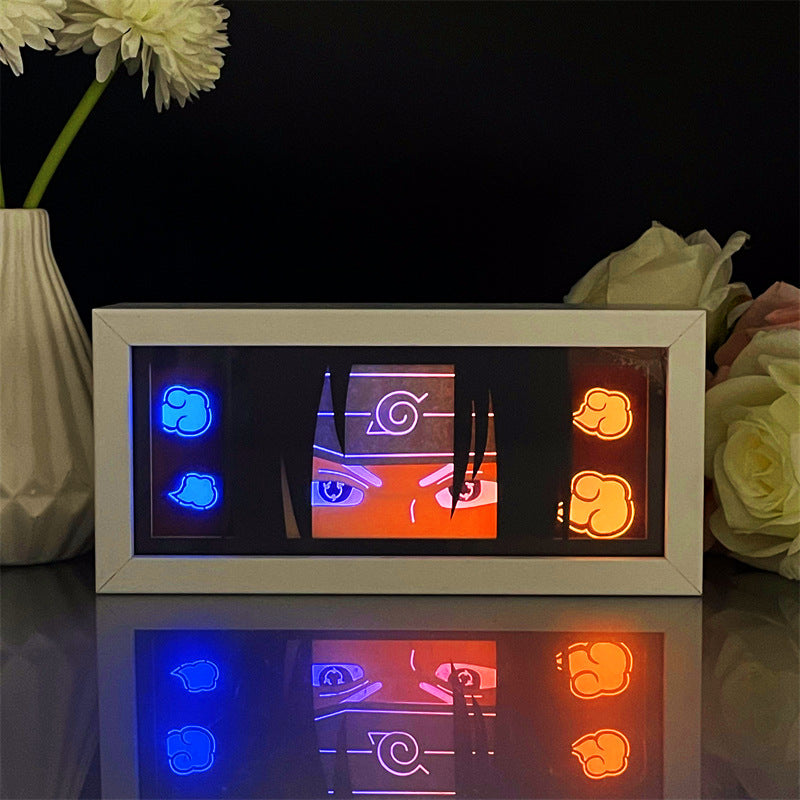 Shop Itachi Light Box Special Edition with red and black LED lighting, perfect for anime room decor and Naruto fans | My Anime Light Box 