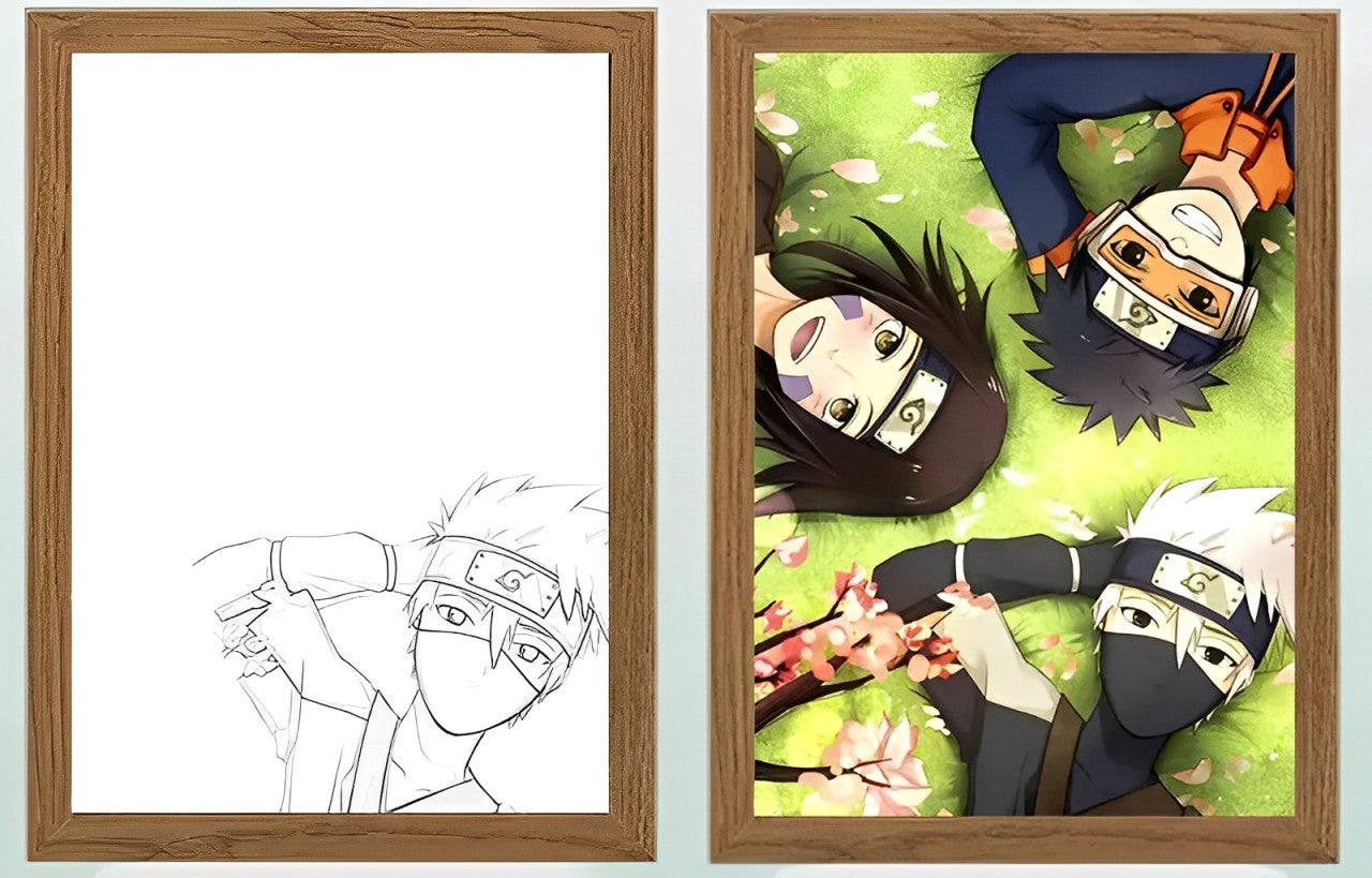 Naruto Team Minato Anime Light Frame Decor