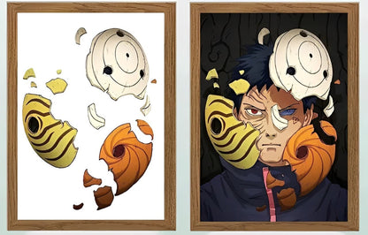 Obito Akatsuki Mask off Anime LED Light Frame