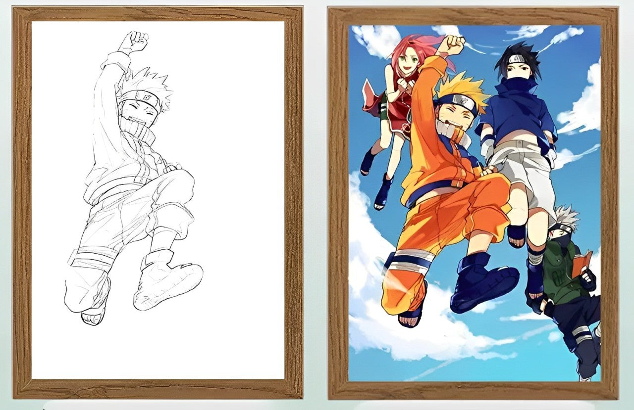 Naruto Sasuke Sakura Team 7 Anime Light Frame Decor