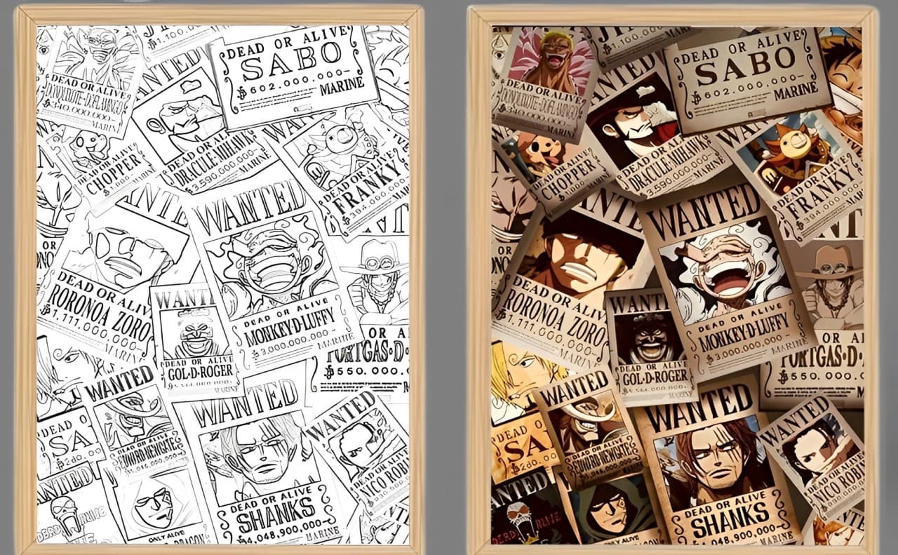 One Piece Wanted Poster Light Frame | My Anime Light Box