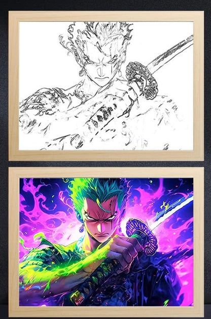 Zoro Demon Anime Light Frame Decor