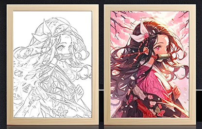 Demon Slayer Nezuko Anime Light Frame Decor