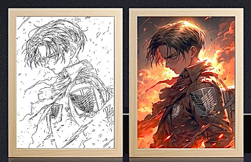 Levi Ackerman Anime Light Box Decor