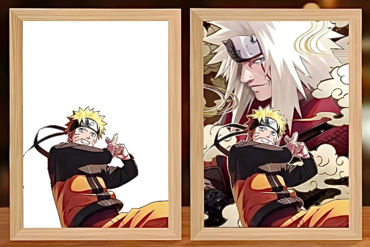 Naruto & Jiraiya Anime LED Light Frame Decor