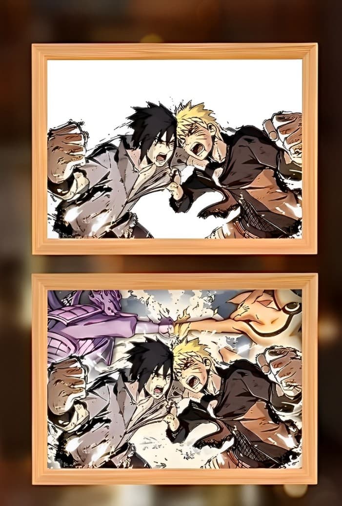 Naruto Sasuke Final Battle Anime Light Frame Decor