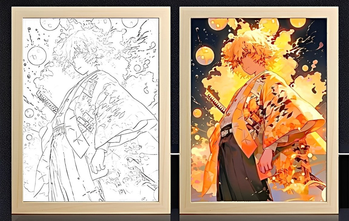 Demon Slayer Zenitsu II Anime Light Frame Decor