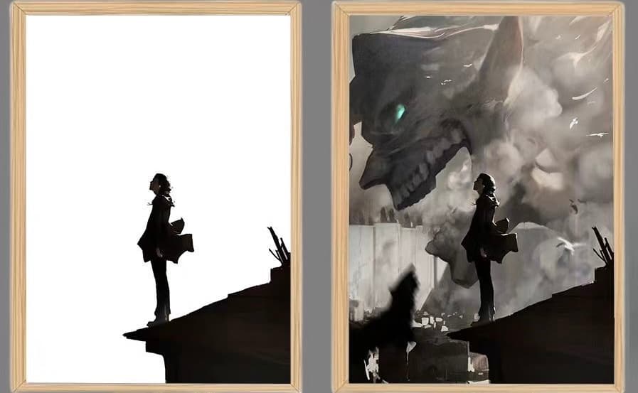 Attack on Titan Anime Light Box Room Decor