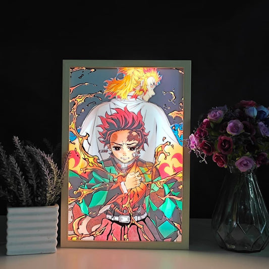 Demon Slayer Tanjiro &amp; Rengoku lichtframe