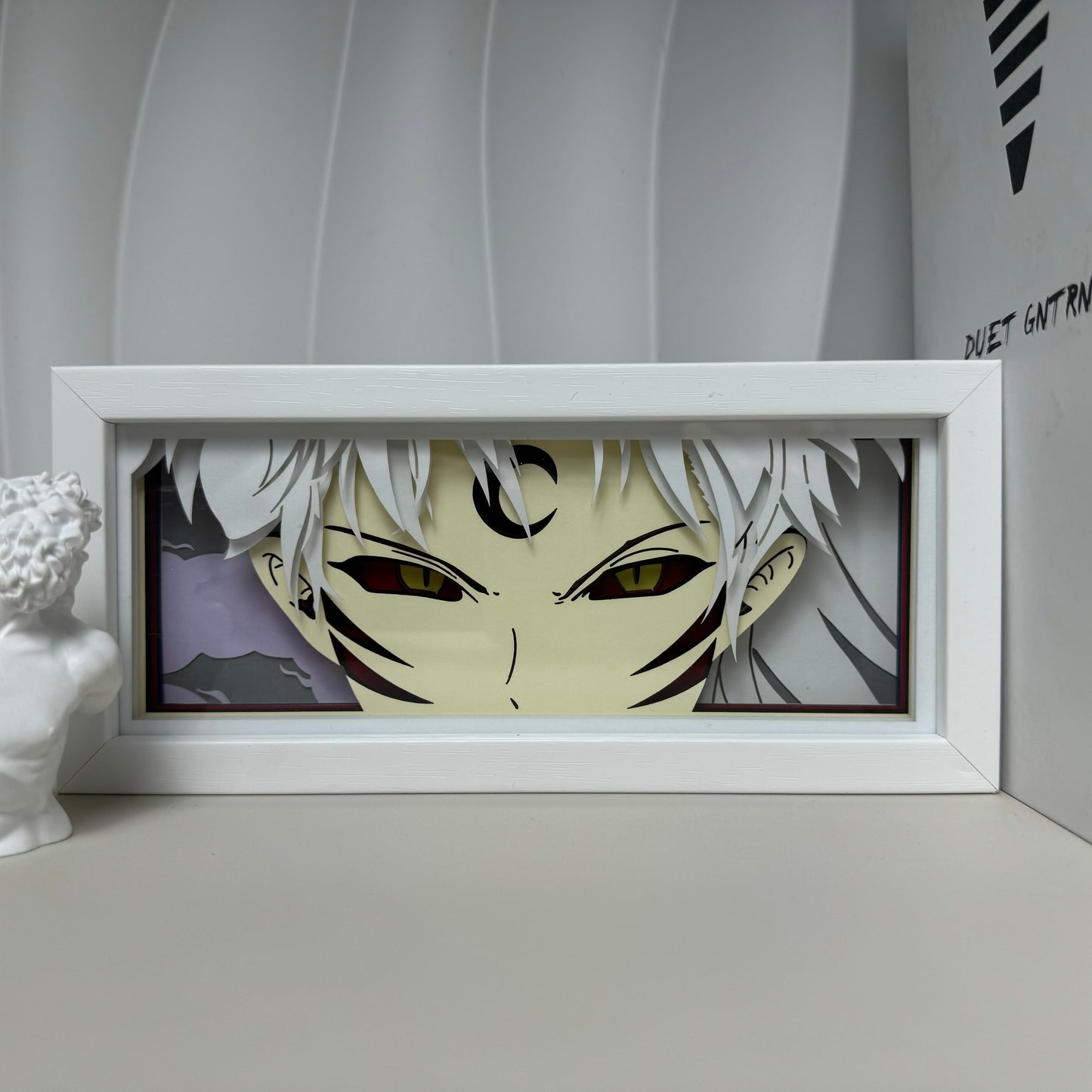 Inuyasha Sesshomaru Anime Light Box by MyanImelightBox, exibir, em quadro branco com fundo decorativo