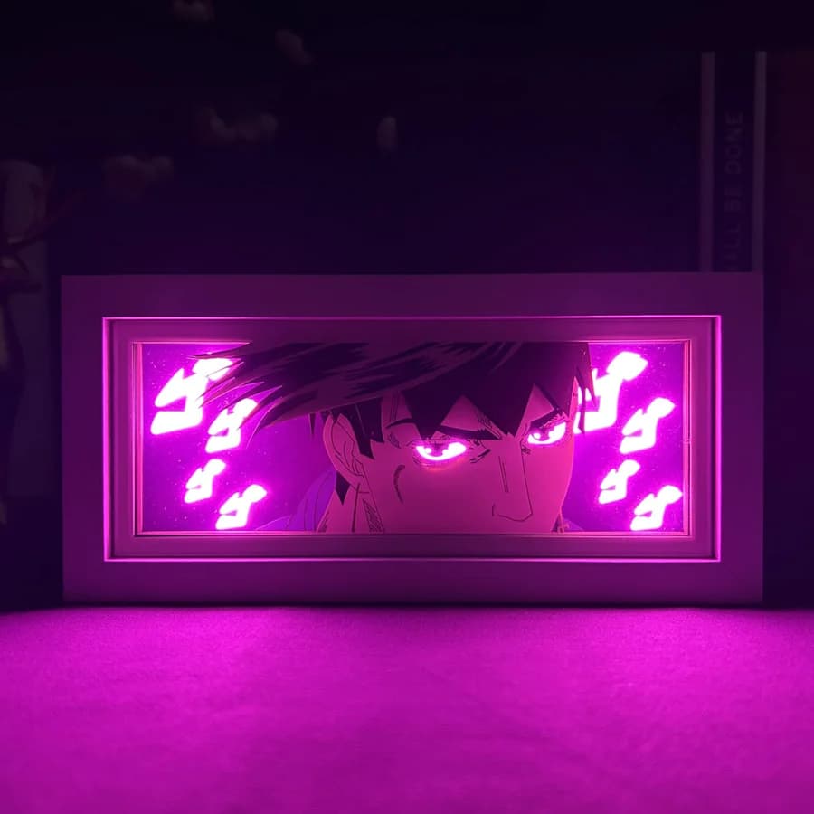 جوجو المغامرة الغريبة روهان الأنيمي النور بوكس ​​من Myanimelightbox ، متوهجة في الغرفة المظلمة ، الإضاءة الدرامية

