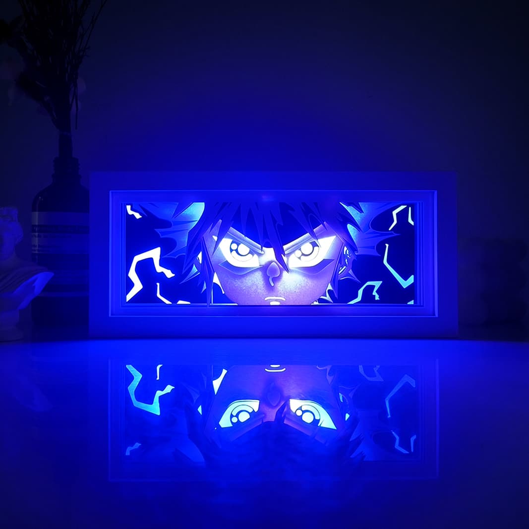 Killua God Speed ​​Anime Box de MyanimelightBox, brilhando em quarto escuro, iluminação dramática