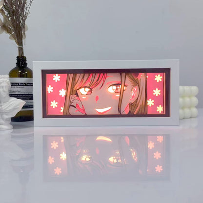 Kurikami Marin Kitagawa Anime Light Box bercahaya dengan cahaya, lampu bilik kelihatan, oleh myanimelightbox
