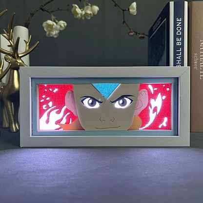 Last Airbender Aang Anime Light Box od MyanimelightBox, zapnutý s lehkým okolním pokojem